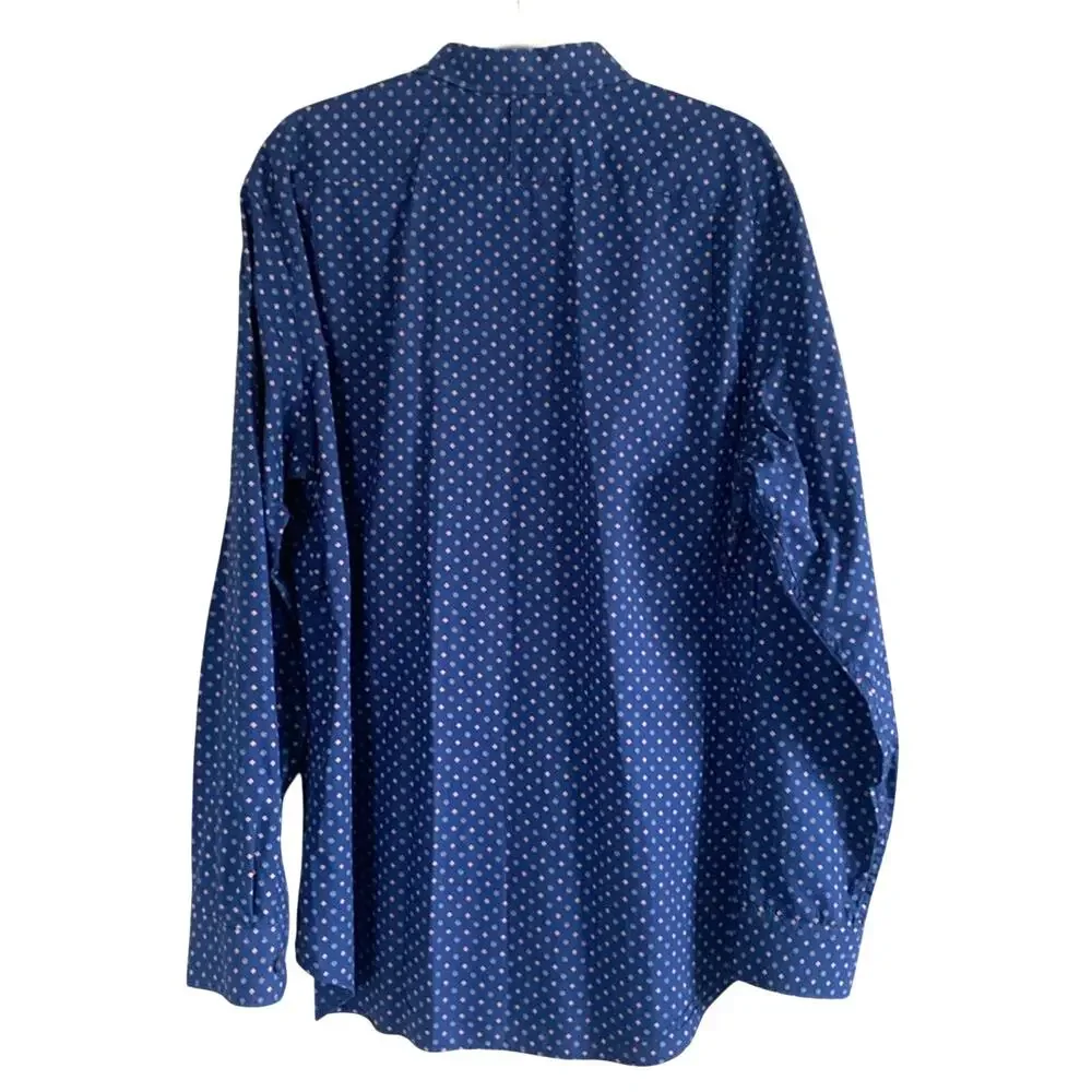 Banana Republic Men's XL 100% Cotton Soft Wash Slim Fit Blue Button Down Foulard
